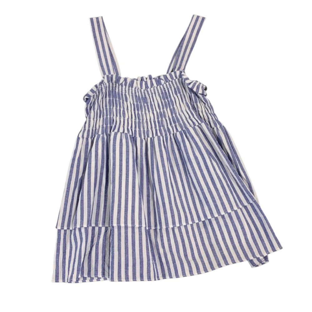 Entro 325 - Blue White Stripe Tank Top - Size L‎ Y2K boho chic
